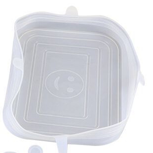 12 Quadrado Tampas Tampa Silicone Elastica Reutilizável Elástica Para Potes Tapoer Panela Cozinha Flexivel
