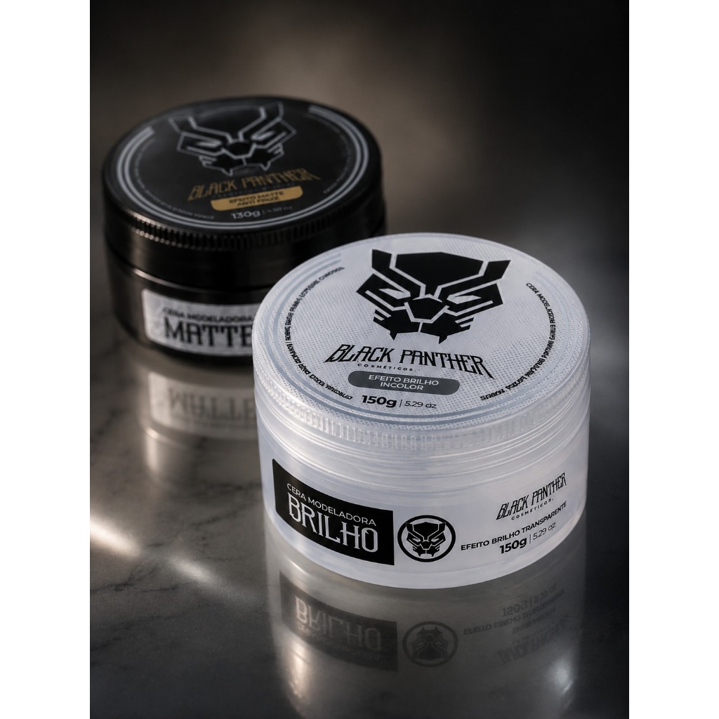 Kit Cera Modeladora Profissional Incolor 150g + Matte 130g - Black Panther