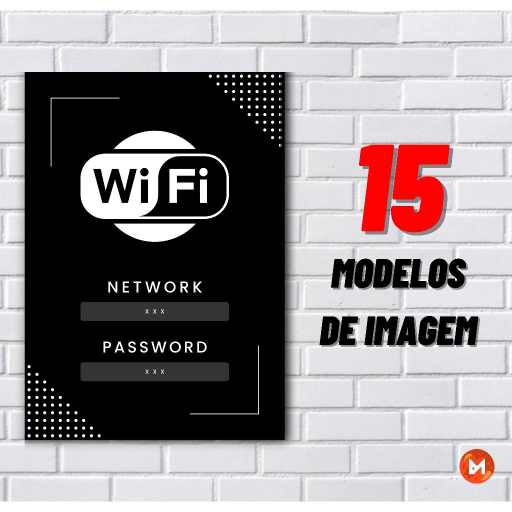 PLACA DE WIFI | Plaquinha Decorativa MDF | Sinalização de WI-FI | Sua senha | PERSONALIZADO