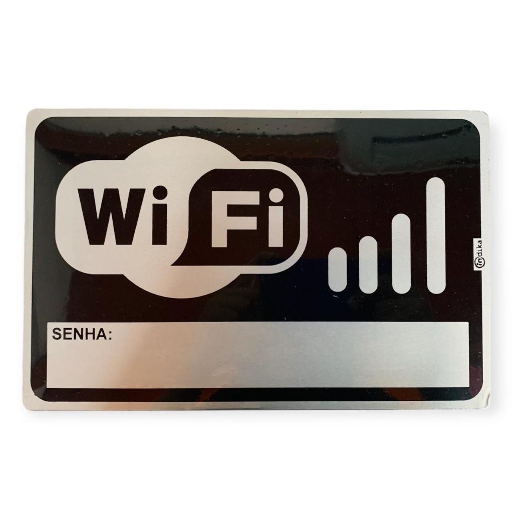 Placa De Sinalização 16x25cm Alumínio - Wifi Senha
