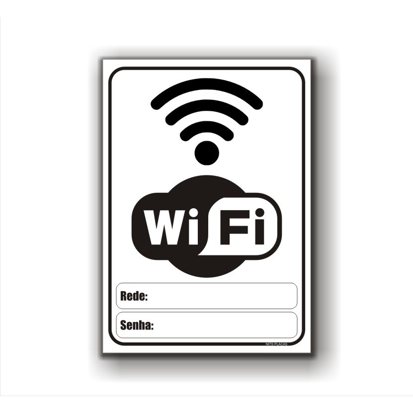 Placa Senha WIFI para residências, escritórios, consultórios, cafés e estabelecimentos