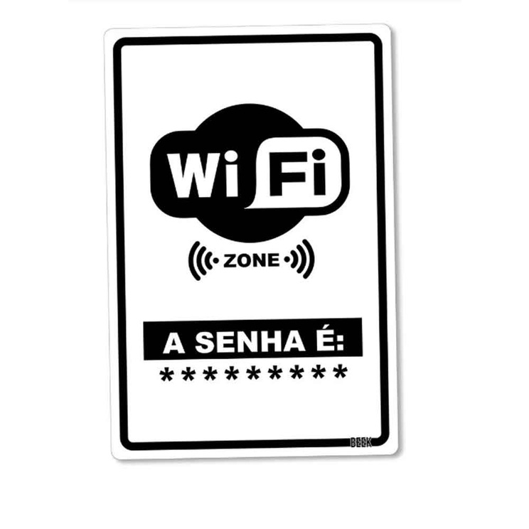 Placa decorativa Senha Wi-Fi divertida