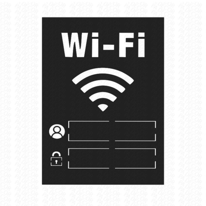 Quadro Decorativo Wi-Fi Senha Login Vazado MDF 3mm