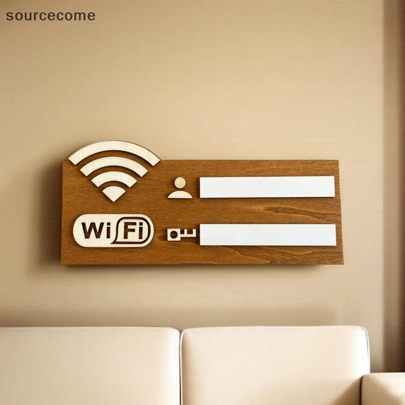 [sourcecome] Sinal De Senha WiFi De Madeira Rústica Placa De Rede Vintage Montada Na Parede Decoração De Casa Boutique