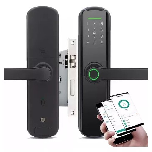 Fechadura Digital Biométrica C/ App Cartão E Wifi Com Senha