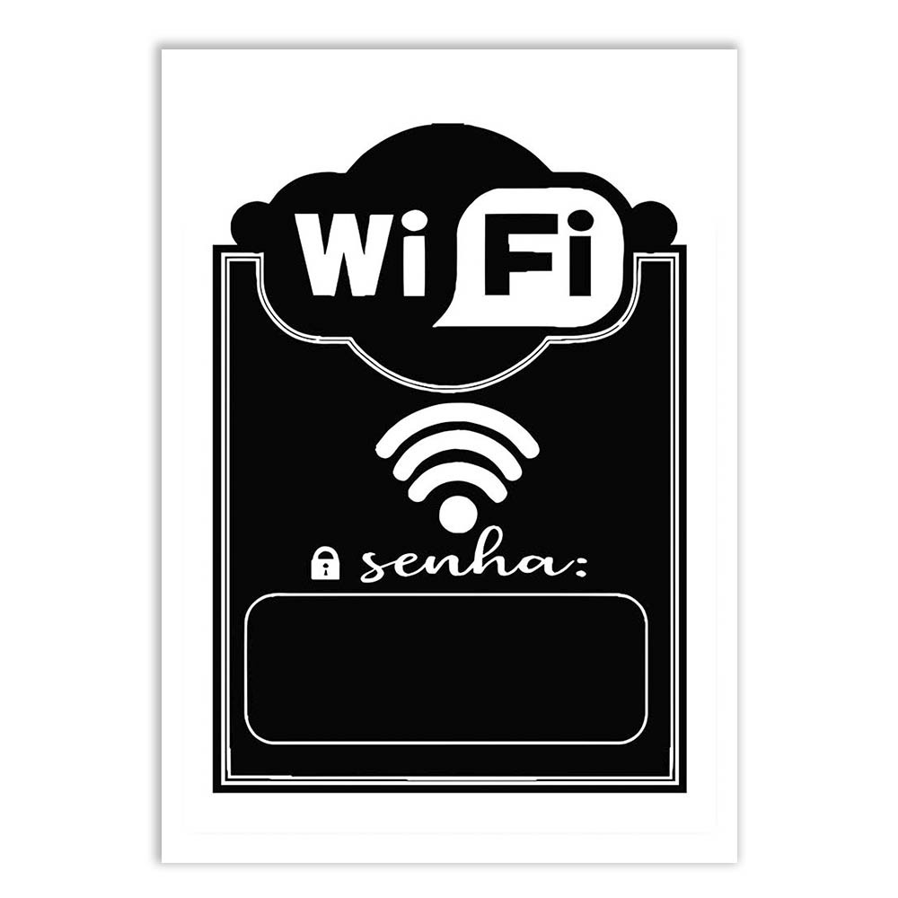 Placa Decorativa Senha Do Wi-Fi Decoração Comercio Escritório