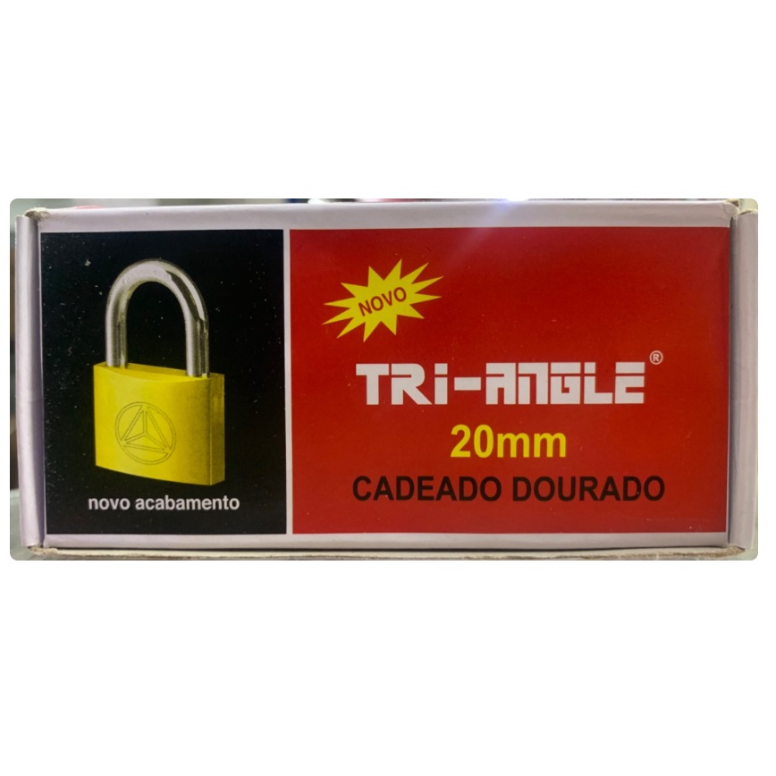 Cadeado tri-angle 20mm cx com 12 unidades