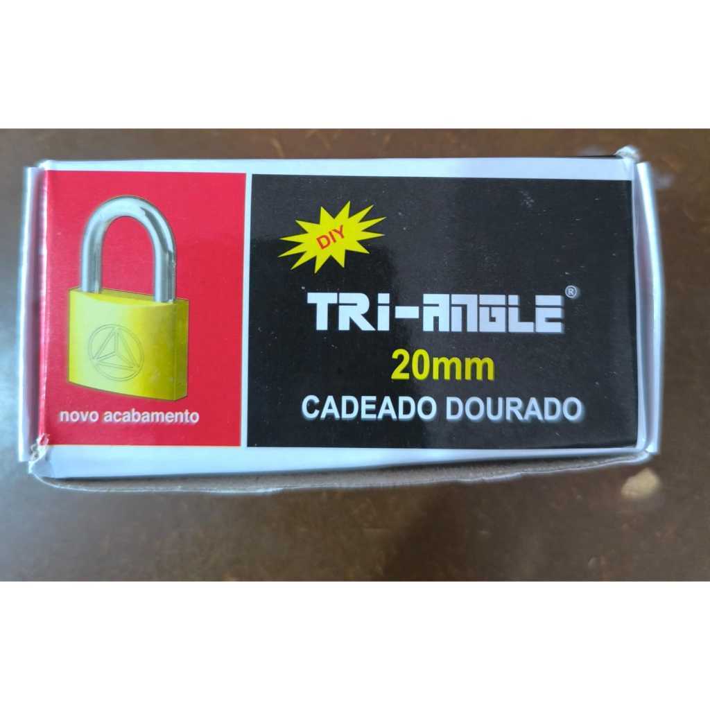 Kit com 2 Caixa de Cadeados 24 Unidades de Cadeado Tri-Angle 20mm Dourado
