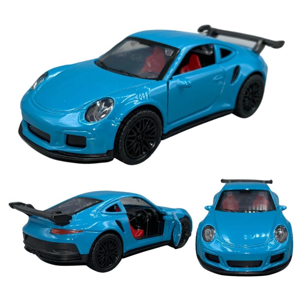 Miniatura Carro Porsche 911 Gt Carrinho De Ferro Com Fricção Abre Portas e Parte de Trás
