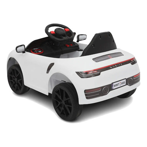 Carro Elétrico Motorizado Mini Porsche Luxo Branco Com Som