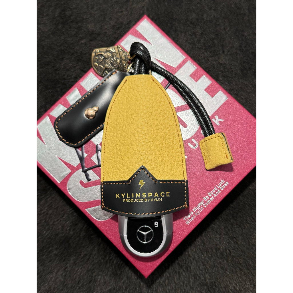 Lucky amarelo couro carro Universal caso chave adequado para Mercedes-Benz BMW Audi Land Rover Porsche Volkswagen Honda