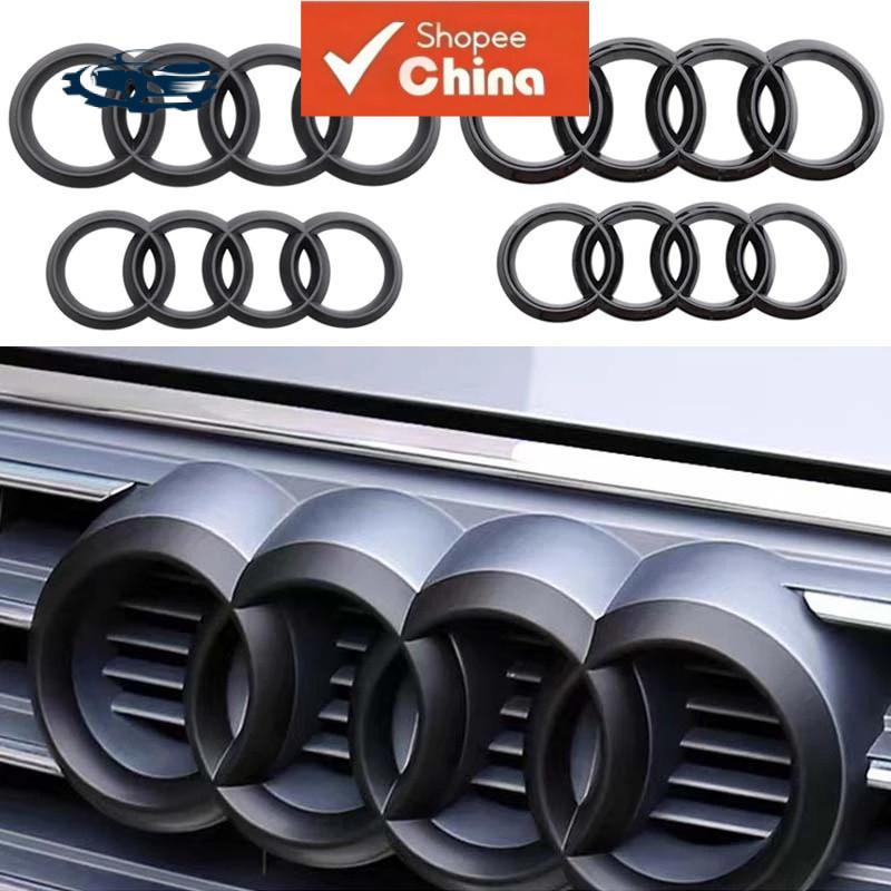 2pcs ABSABS Quatro Anéis Frontais e Traseiros Logotipo Audi A3 A4 B9 A6 Q2 Q3 Q5 Acessórios de Adesivo Modificado para G