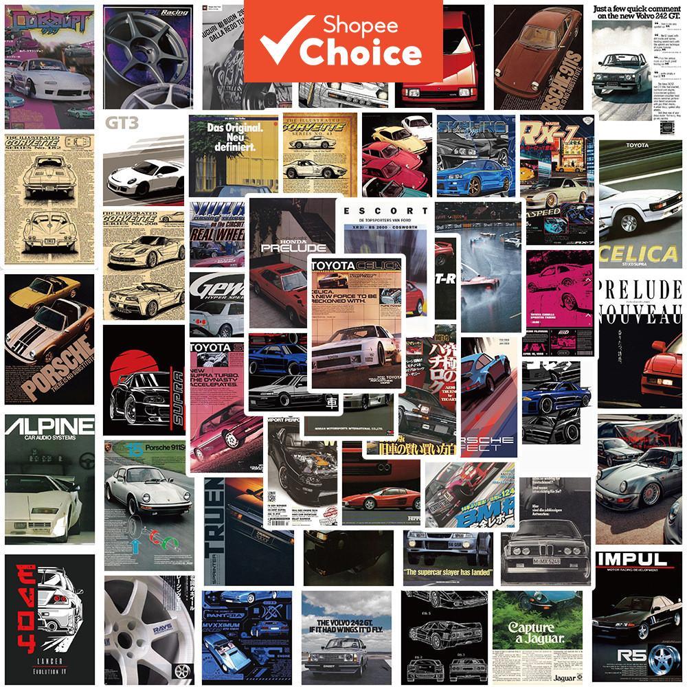 50 unidades de adesivos graffiti de pôsteres de carro JDM modificados - decoração para guitarra, caderno, bagagem, à