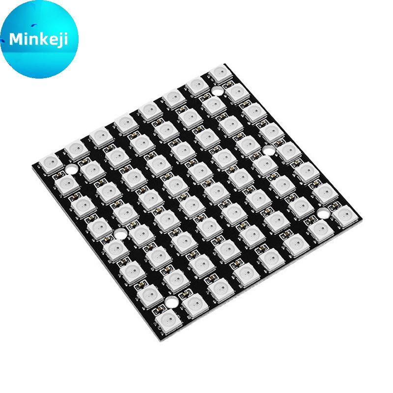 Milleji WS2812 64Bit RGB LED Painel Matriz Placa DIY Exibição De Luz Programável Em Cores Para Arte E Eventos Criativos