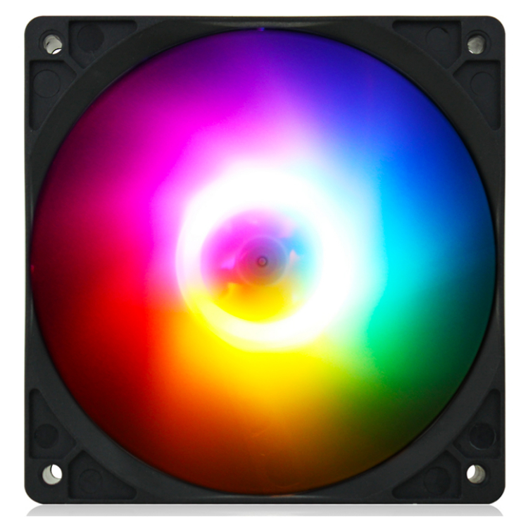 Cooler Fan RGB 120mm 12x12cm com 8 LEDs e Troca Automática de Cores