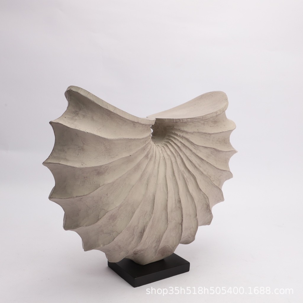 8JWV Simple modern resin conch-shaped art ornament for living room coffee table, entryway, model home, TV cabinet, home
