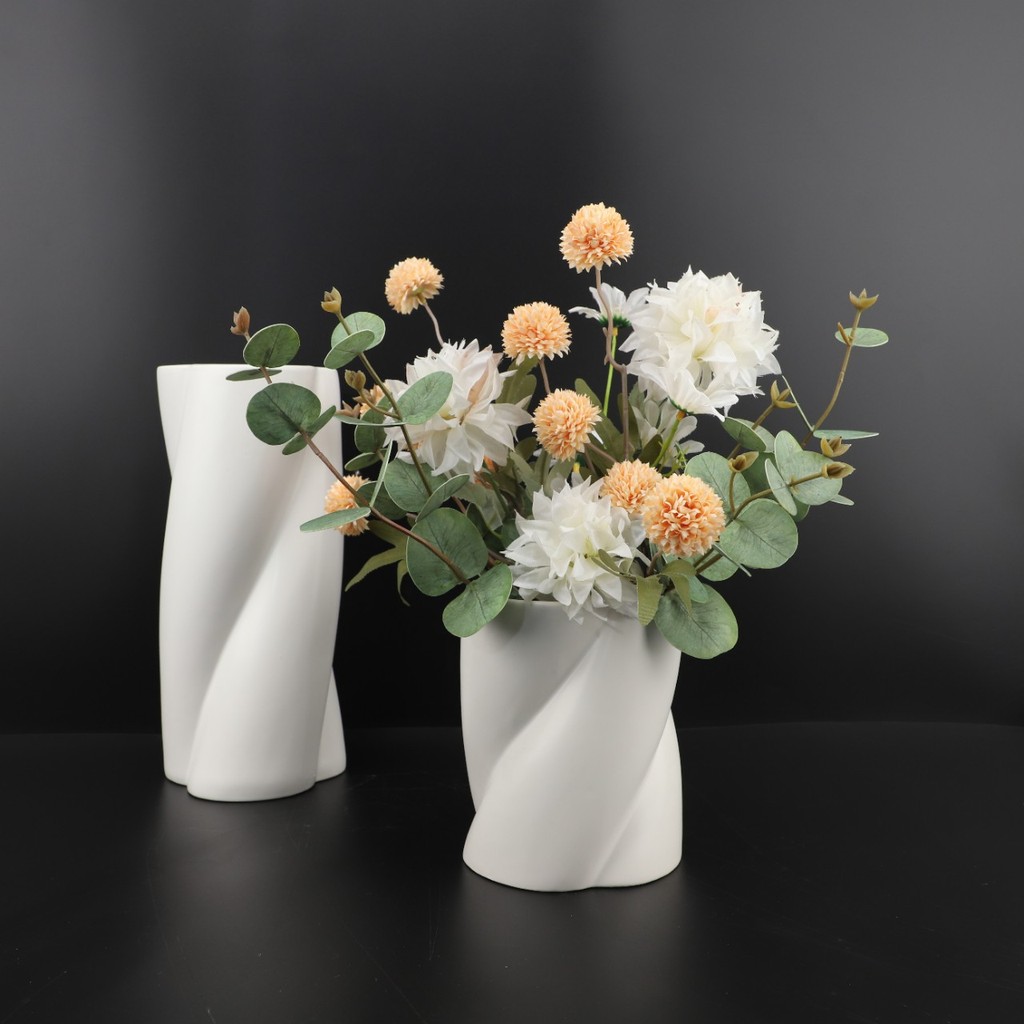 OWBO Nordic ceramic flower arrangement vase, art ornament for living room, entrance, coffee table, TV cabinet, model hom