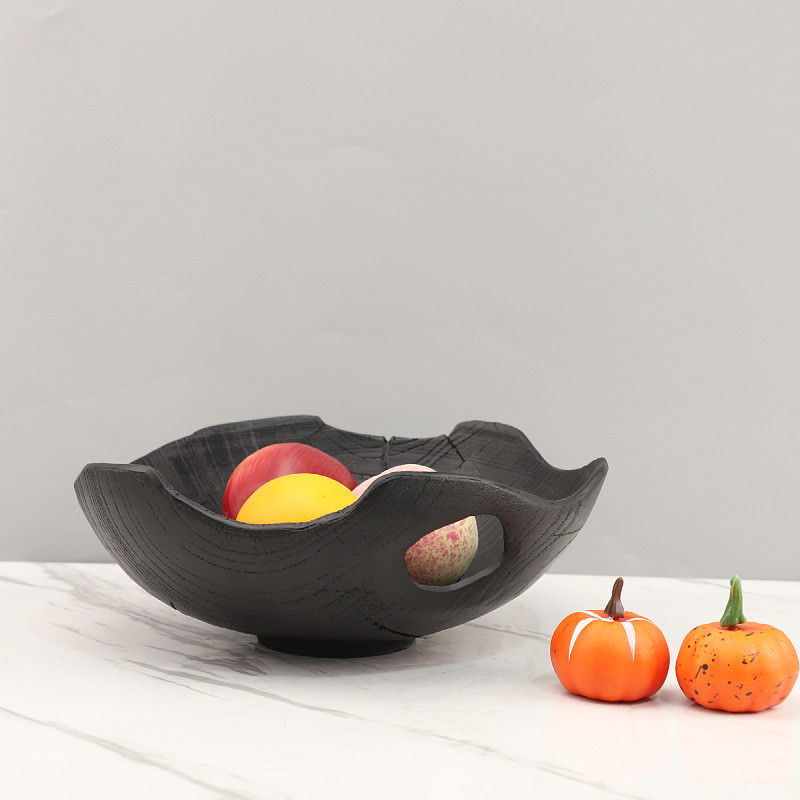 NVXI Modern minimalist faux wood grain resin fruit tray decorative tray for coffee table, restaurant, hotel, TV cabinet,