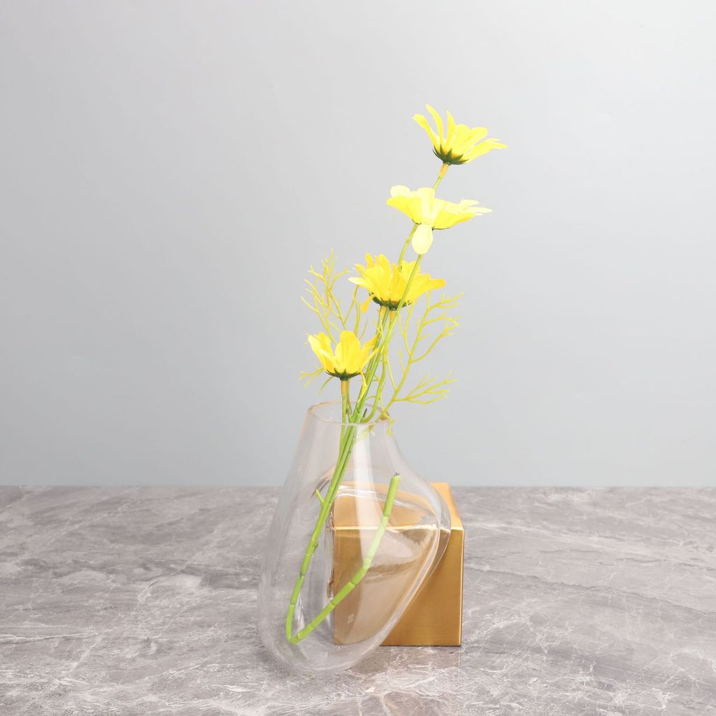 JOLJ Simple modern glass fluid vase for display room, coffee table, TV cabinet, desktop, living room, entryway decoratio