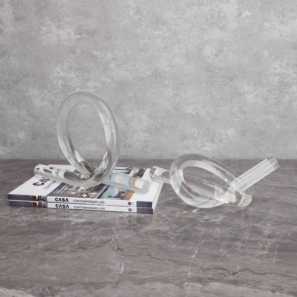 A8WH Nordic acrylic transparent knot ornaments for living room, coffee table, entryway, bookshelf, TV cabinet, wine cabi
