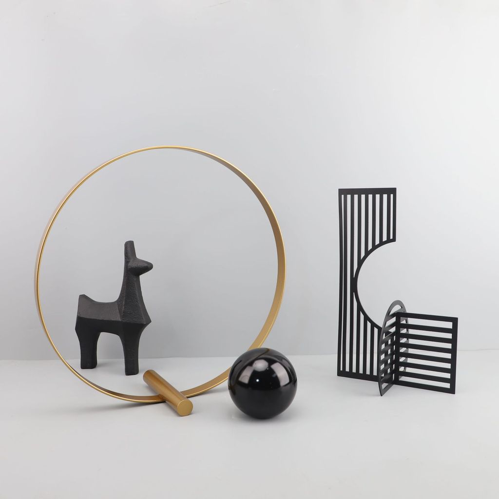 SXHL Modern minimalist metal geometric art desktop ornaments, living room coffee table, model room TV cabinet, home deco