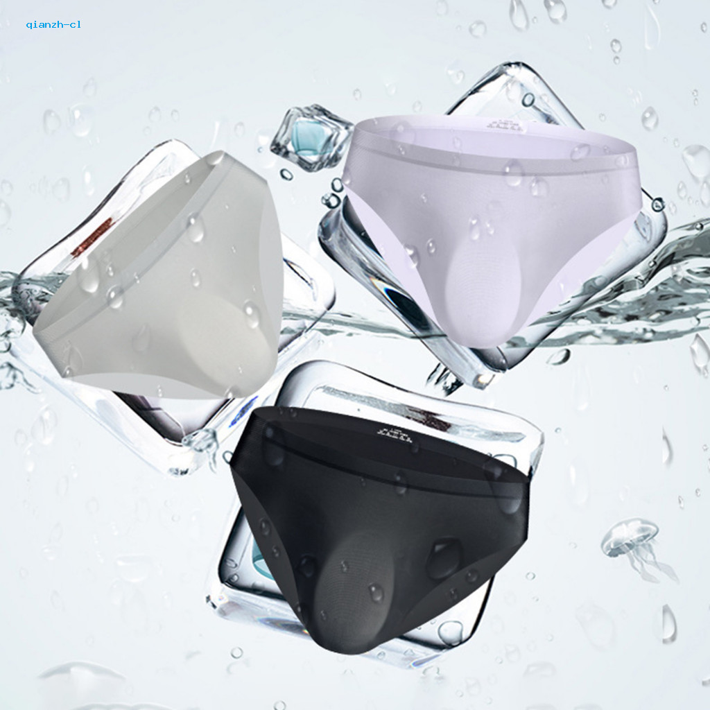 Men Ice Silk Ultra-thin Underwear Summer Men’s Translucent Low-rise 3d U-convex Breathable Lightweight Comfort for Hot