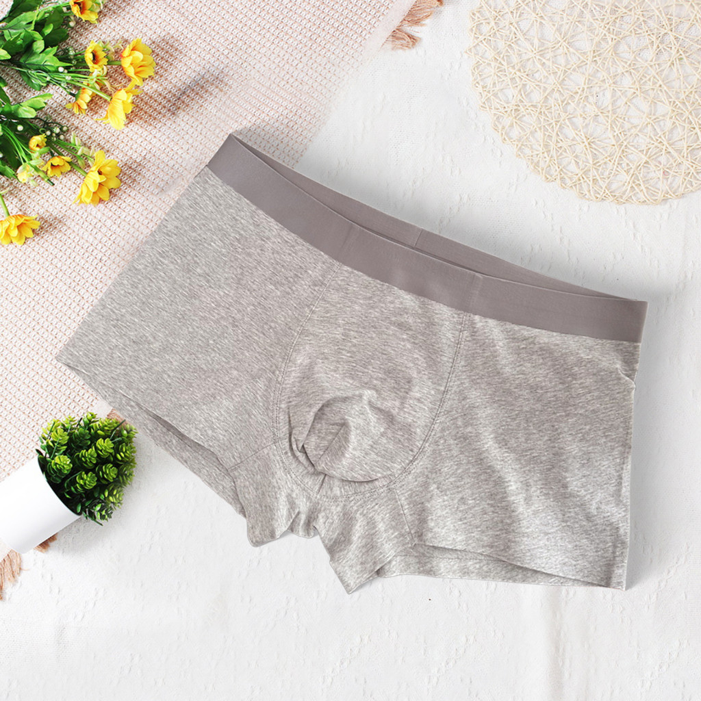 Breathable Men Underwear Boxer Men's Cotton Briefs Mid-rise Elastic Waist U-convex Design Seamless Thin for Comfort for