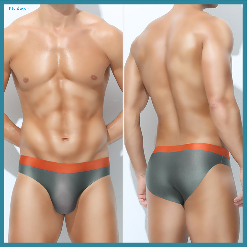 3d Cut Men Underwear Breathable Briefs Men's Mid-rise Elastic Waist U-convex Seamless Thin for Daily Comfort and for Sou