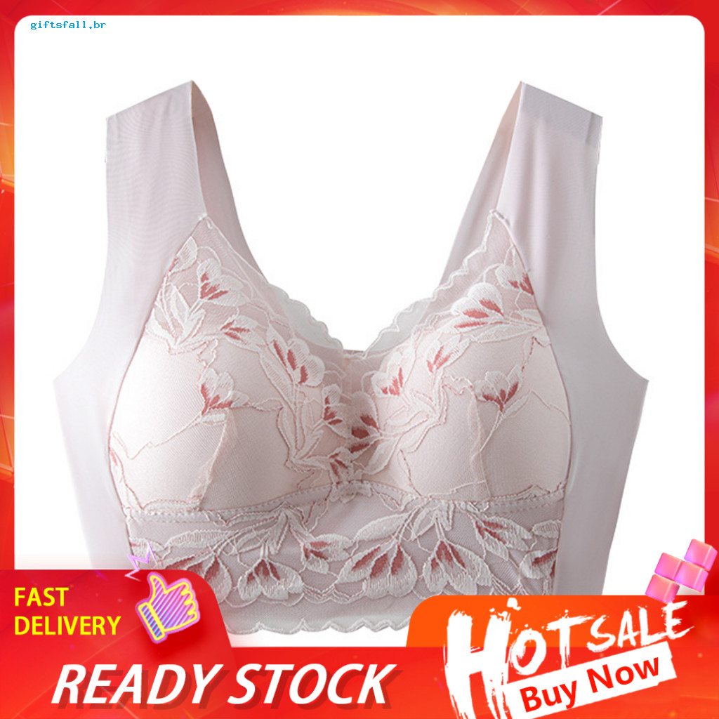 Thin Mold Cup Bra Soft and Light for Women Wireless Floral Lace Comfort for – No Underwire Full Coverage Bralette Supp
