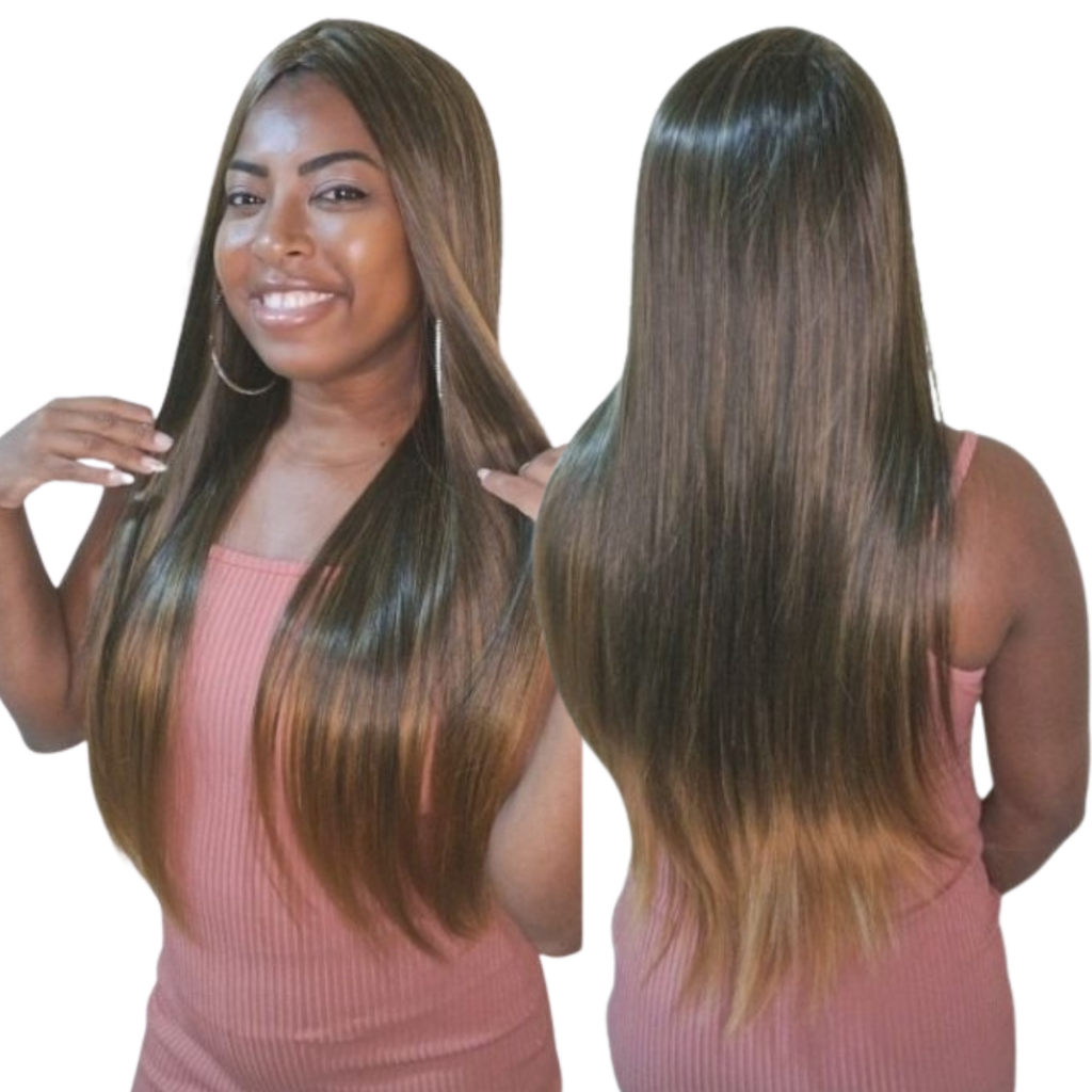 Wig Peruca Lace Longa Lisa Sem Franja Mel 70cm