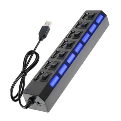 Hub Usb 2.0 7 Portas Pen Drive Teclado Splitter 480mbps Hd