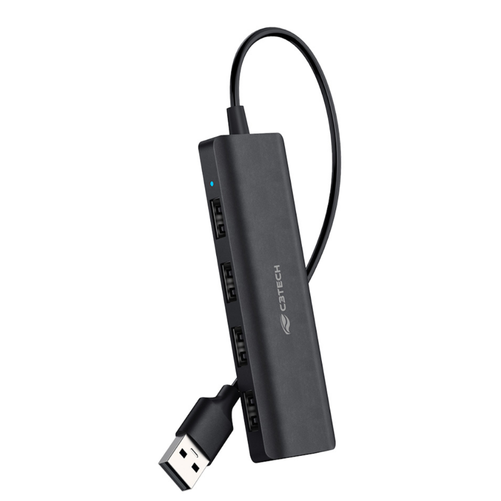 Hub Usb 4 Portas 2.0 Extensão Informática Splitter Switch Led Indicador para Pendrive Teclado Mouse