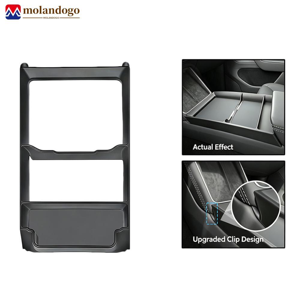 Milandogo TPE Caixa De Armazenamento Para Console Central De Carro , Moldura De Painel , Suporte De Óculos Tesla Model 3