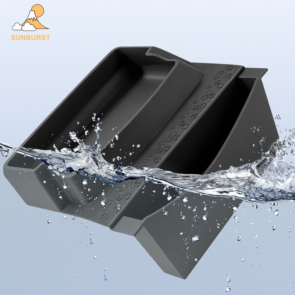 [Sunburst1 . br] Bandeja Organizadora De Console Para Tesla Model Y 3 2023-2026 Caixa De Apoio De Braço De Silicone