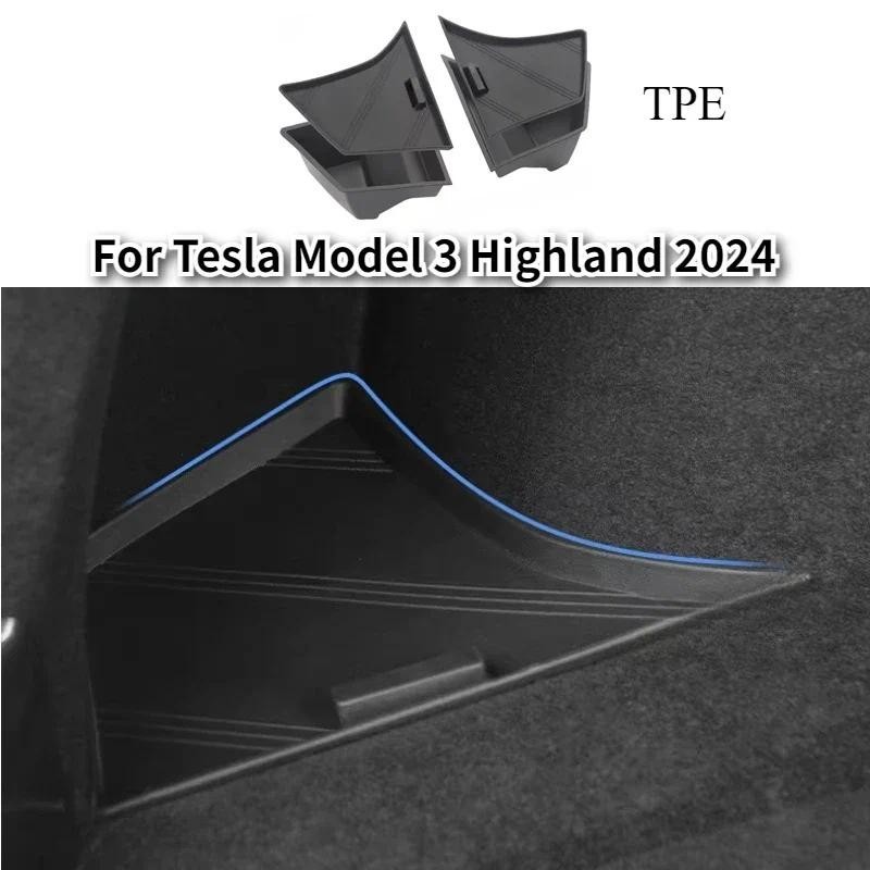 Caixa De Armazenamento Lateral Do Porta-Malas Para Tesla Model 3 Highland 2024 TPE Caixas Esquerda Direita Com Tampas Ac