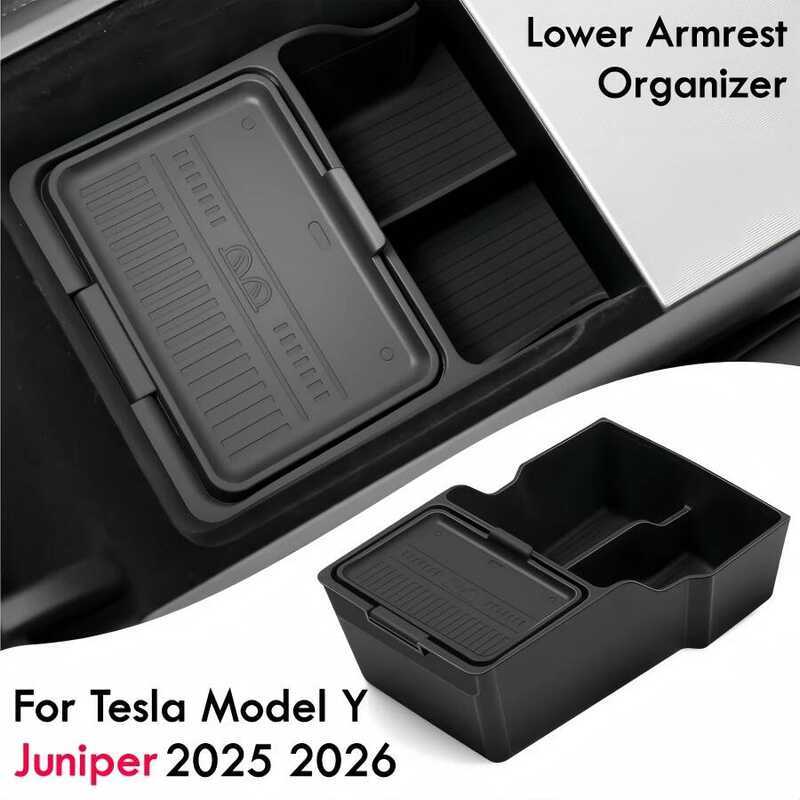 Bandeja Organizadora Do Console Central Para Tesla Model Y Juniper Premium/Performance Caixa Oculta De Armazenamento De