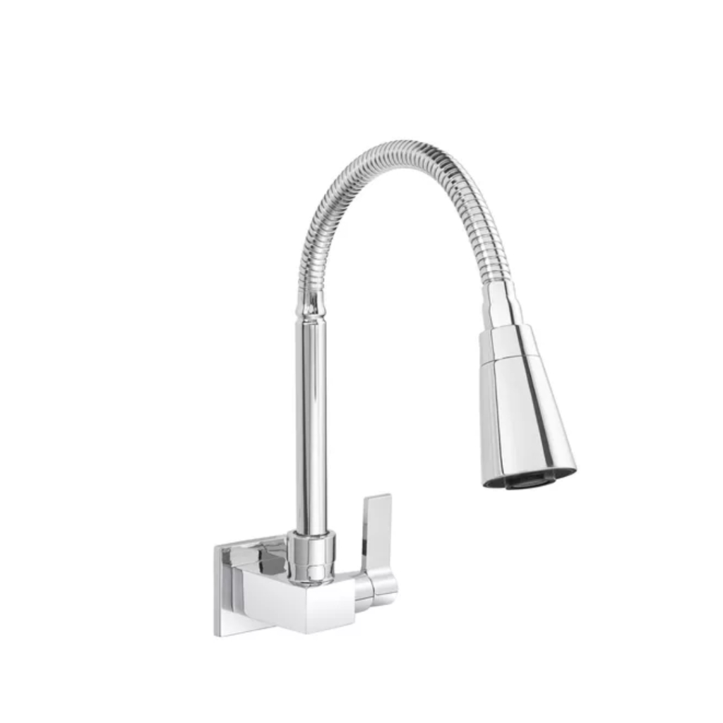 Torneira Cozinha Luxo Flexível Quadrada Bancada Cone Preto 2 Jato 4167