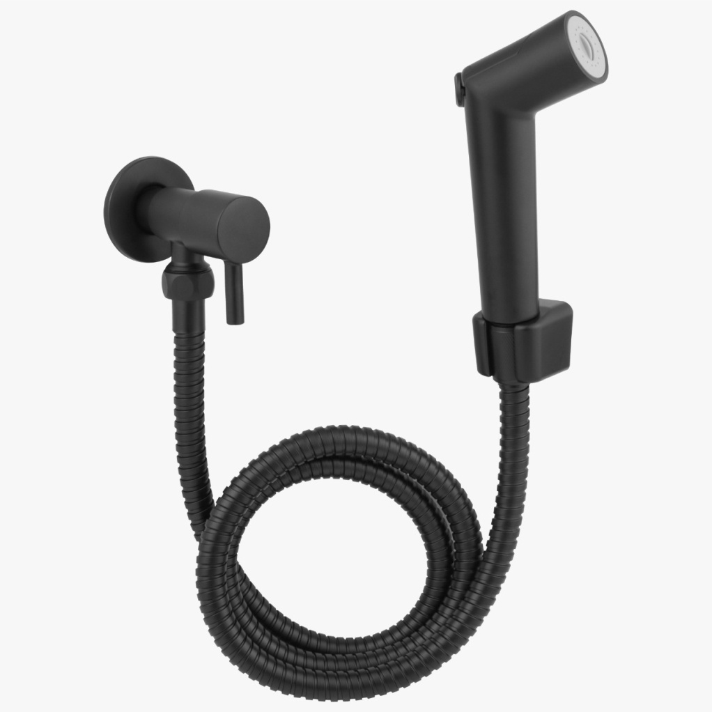 Ducha Higienica Preto Fosco C/ Regulador De Jato 100% Metal