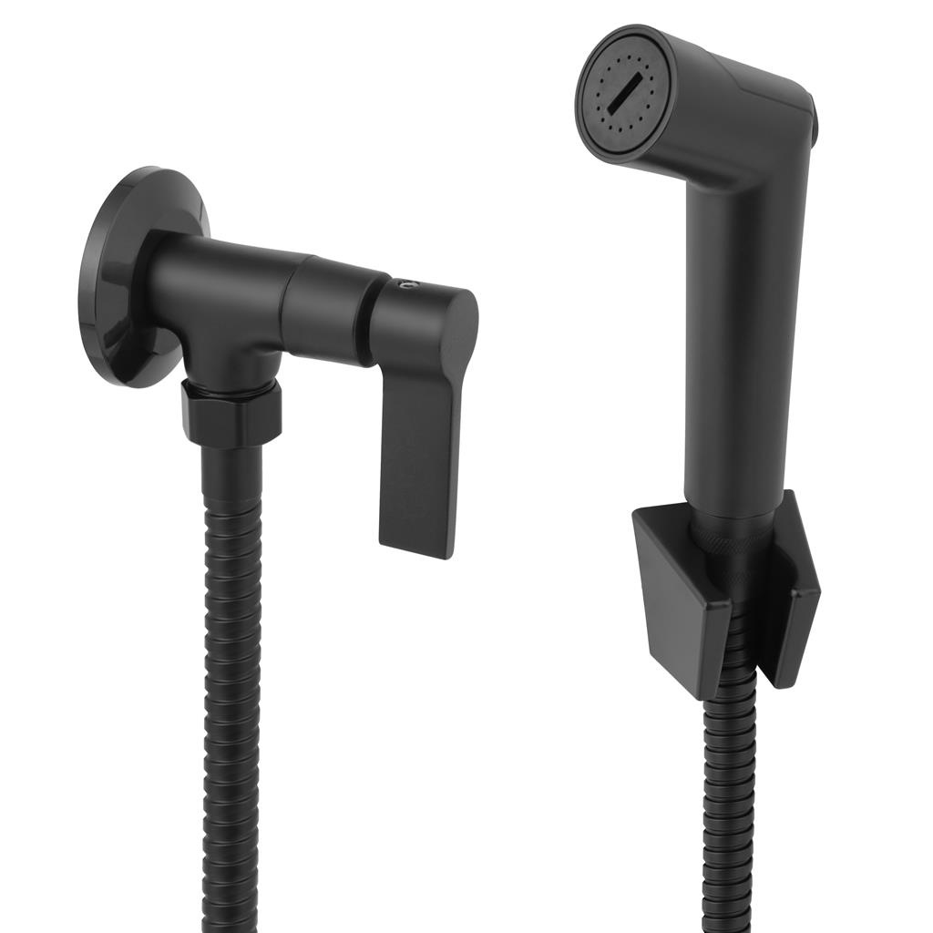 Ducha Higienica Preto Fosco C/ Regulador de Jato 100% Metal Luxo Exclusiva