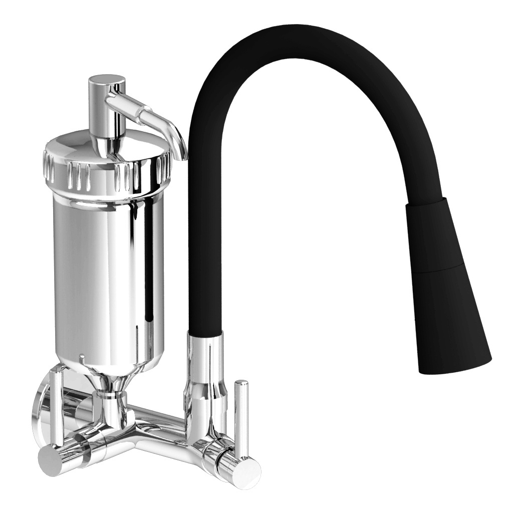 Torneira Cozinha Filtro Parede Preto Tubo Movel 2 Jato Torneira Gourmet com Filtro para Cozinha C72