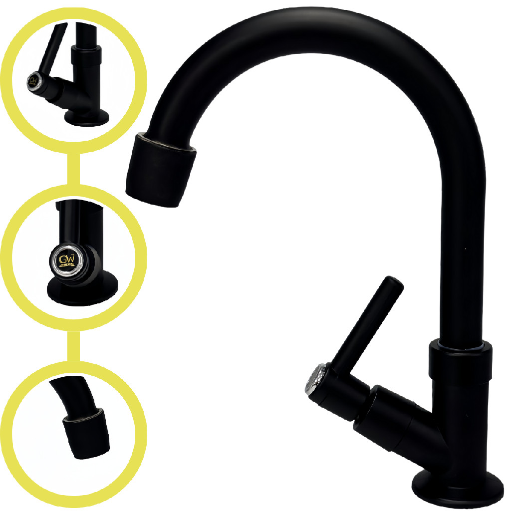 Torneira Gourmet ABS All Black para Banheiros Dois Jatos