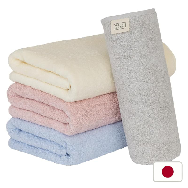 Towel Laboratory [Everyday Simple] #001 Bath Towel MIX.a 4-Piece Set Standard Type Medium Thickness Low Lint Fast Absorp