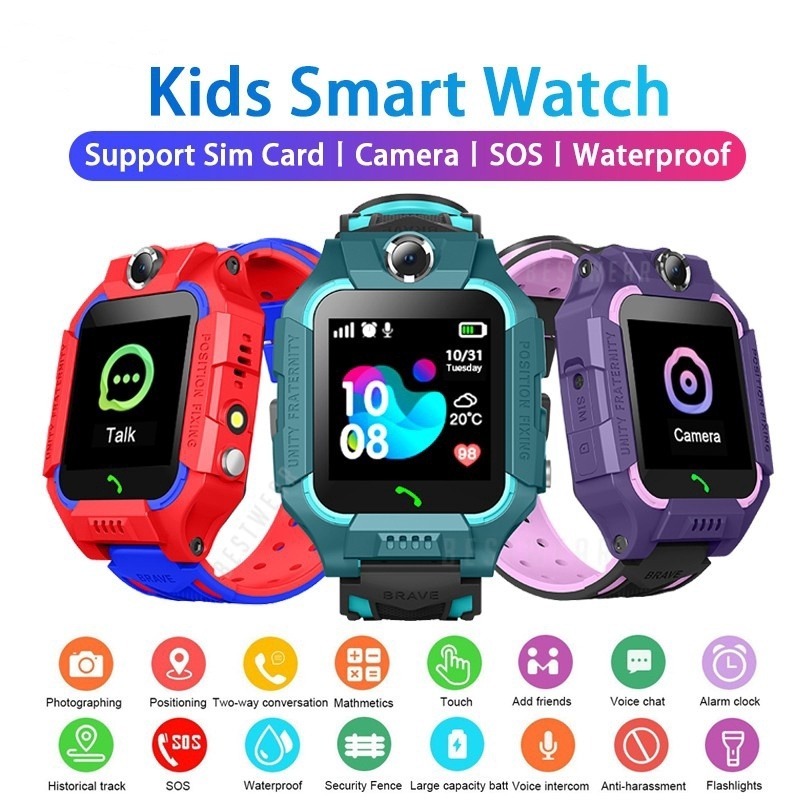 Q12 Kids Smart Watch Tela Sensível Ao Toque SOS GPS Anti-Perda Tracker Suporte A Rastreador SIM Card Para Android IOS