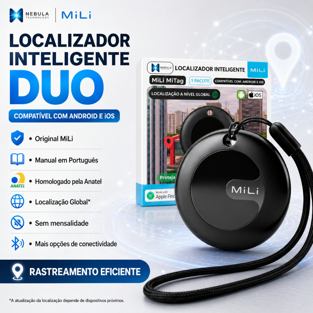 Rastreador Smart Tag MiTag Duo Bluetooth 5.3 Localizador GPS de Objetos Android iOS Sem Chip Sem Mensalidade Carro etc