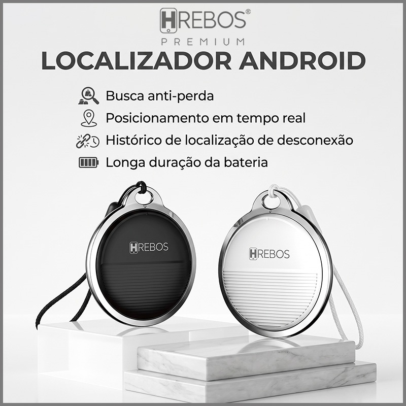 HREBOS Localizador Bluetooth anti-perda, bateria de longa duração, à prova d'água,Compatível com iOS.