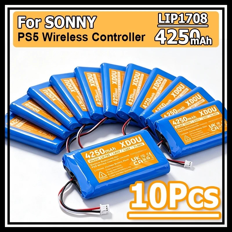 10 Pçs 4250mAh Bateria Para Sony PlayStation 5 LIP1708 PS5 DualSense CFI-ZCT1W Controlador Sem Fio Substituição Baterias