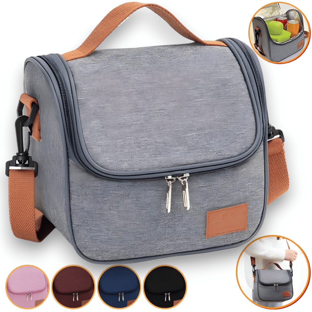 Bolsa Térmica Feminina Masculina Porta Marmita Lanche Bebida Lancheira Estudante Portátil Trabalho Fitness