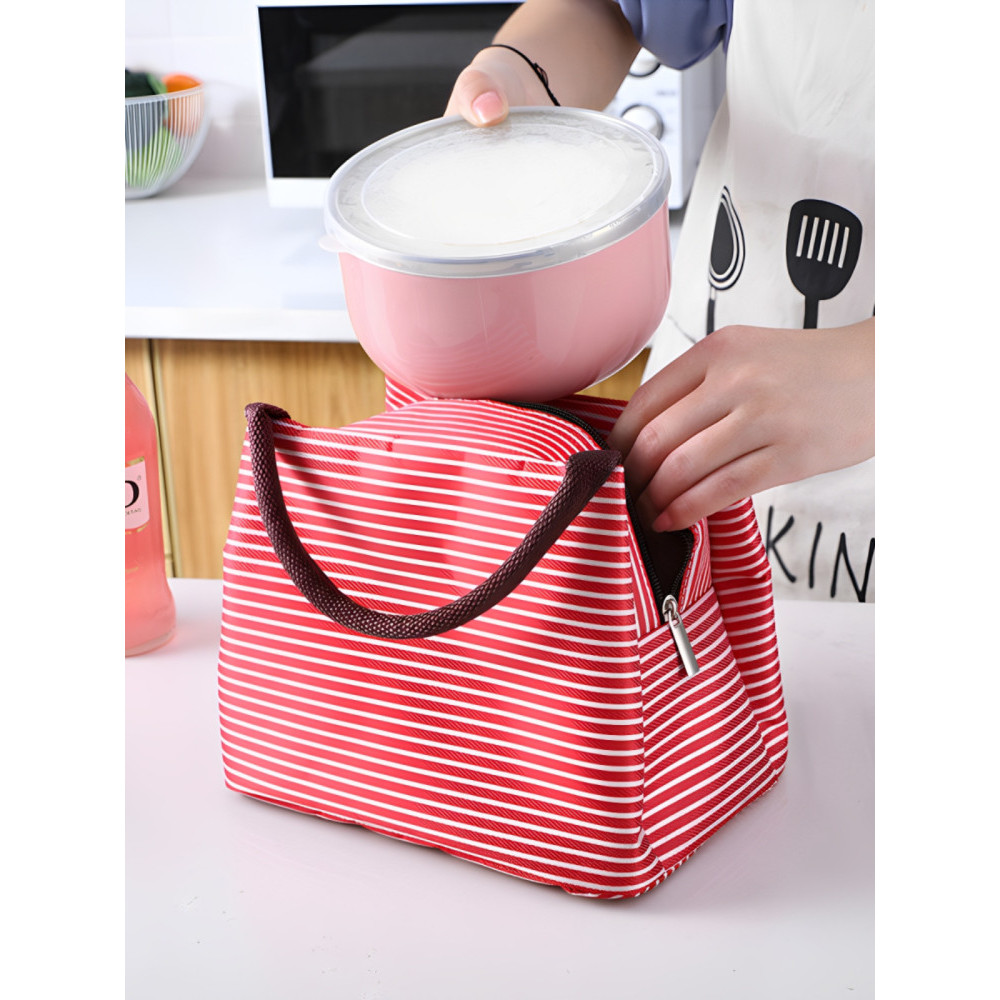 Saco de lona feminino lancheira saco de isolamento dos desenhos animados bolsa de trabalho estudante almoço bolsa saco d