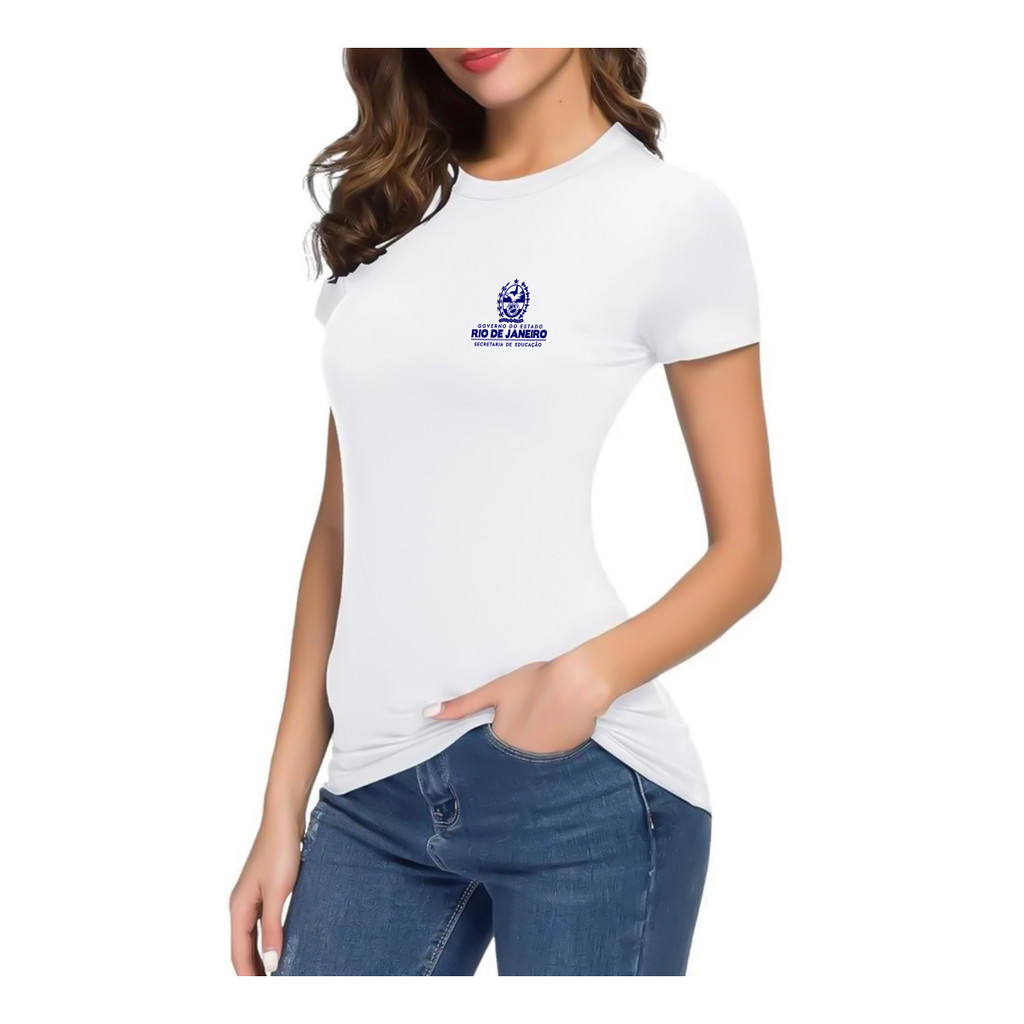 Camiseta Uniforme Colégio Estadual Rio De Janeiro Baby Look