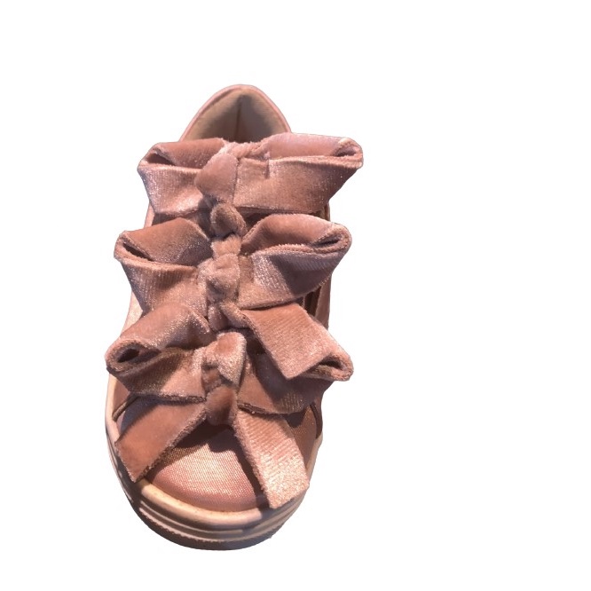 Tenis bebe Veludo com lacinhos Rosa Rose Menina Rio 21
